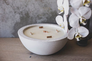 Extra Large Concrete Candle White