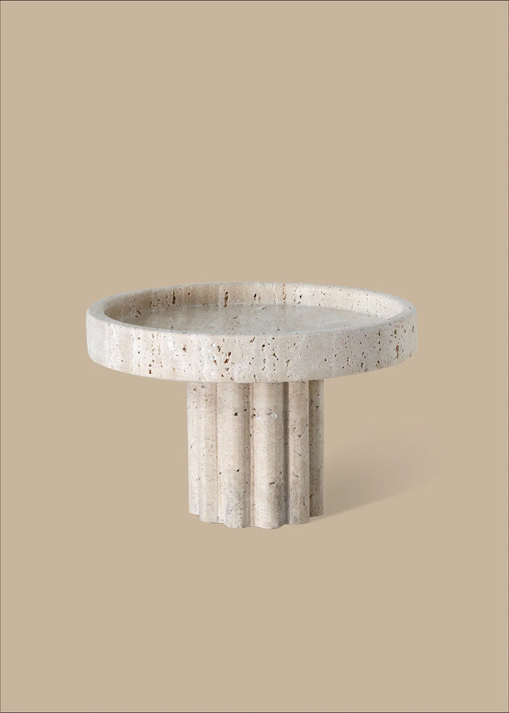 Column Tray - Round / Travertine