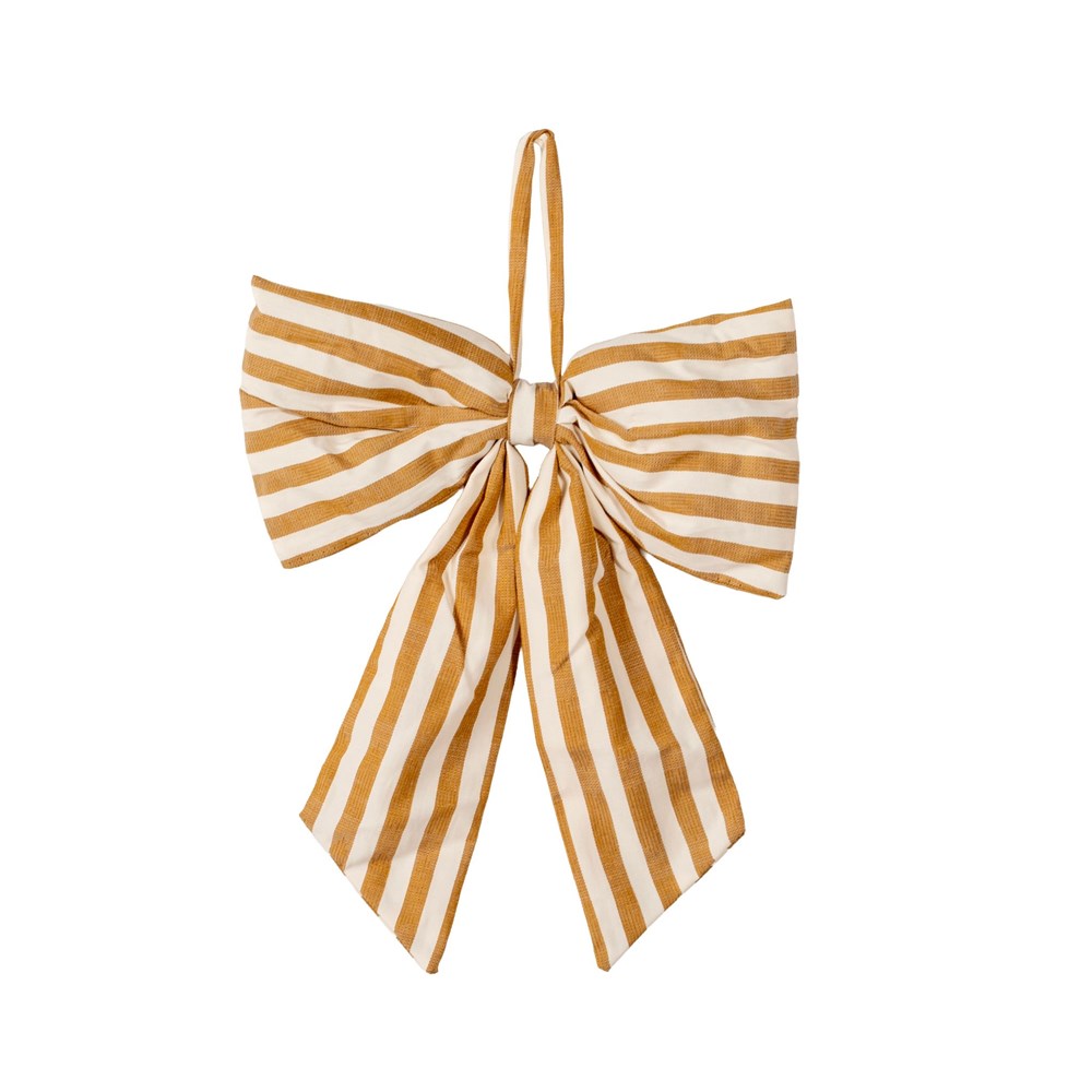 LUVA Hanging Door Bow, Medium Stripe, Cream/Fern