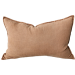 Millard Linen Cotton Cushion Lumbar - Nimes Peach Caramel