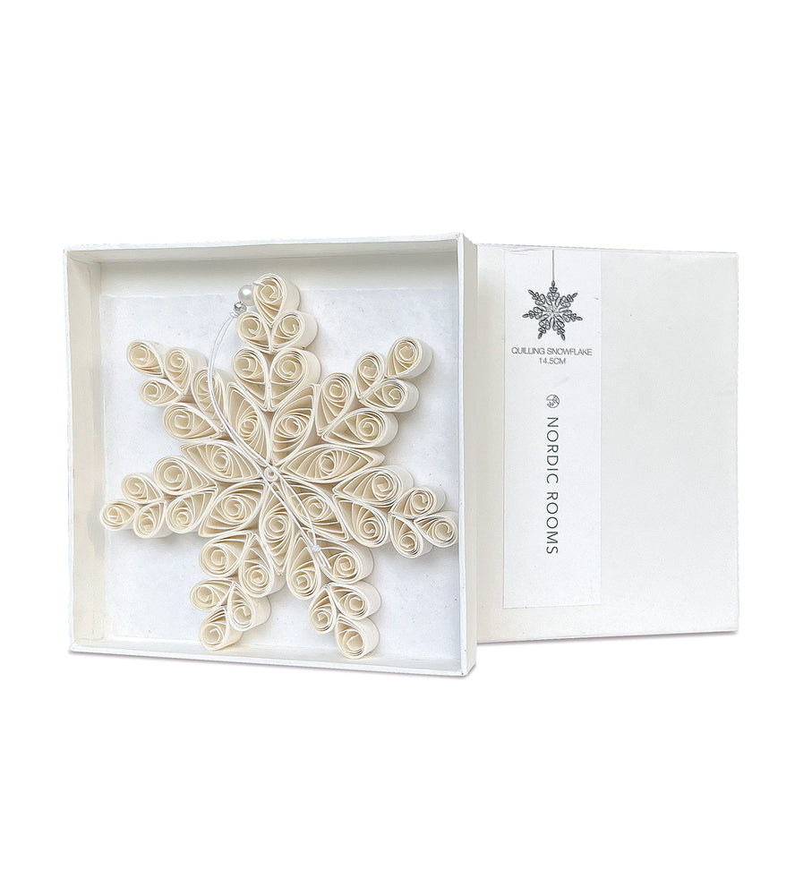 Quilling Snowflake Paper Ornament Off-White H15cm