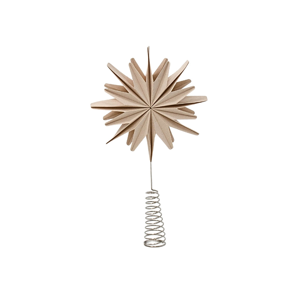 Tree Topper 3D Star Flaxseed  w Metal Coil