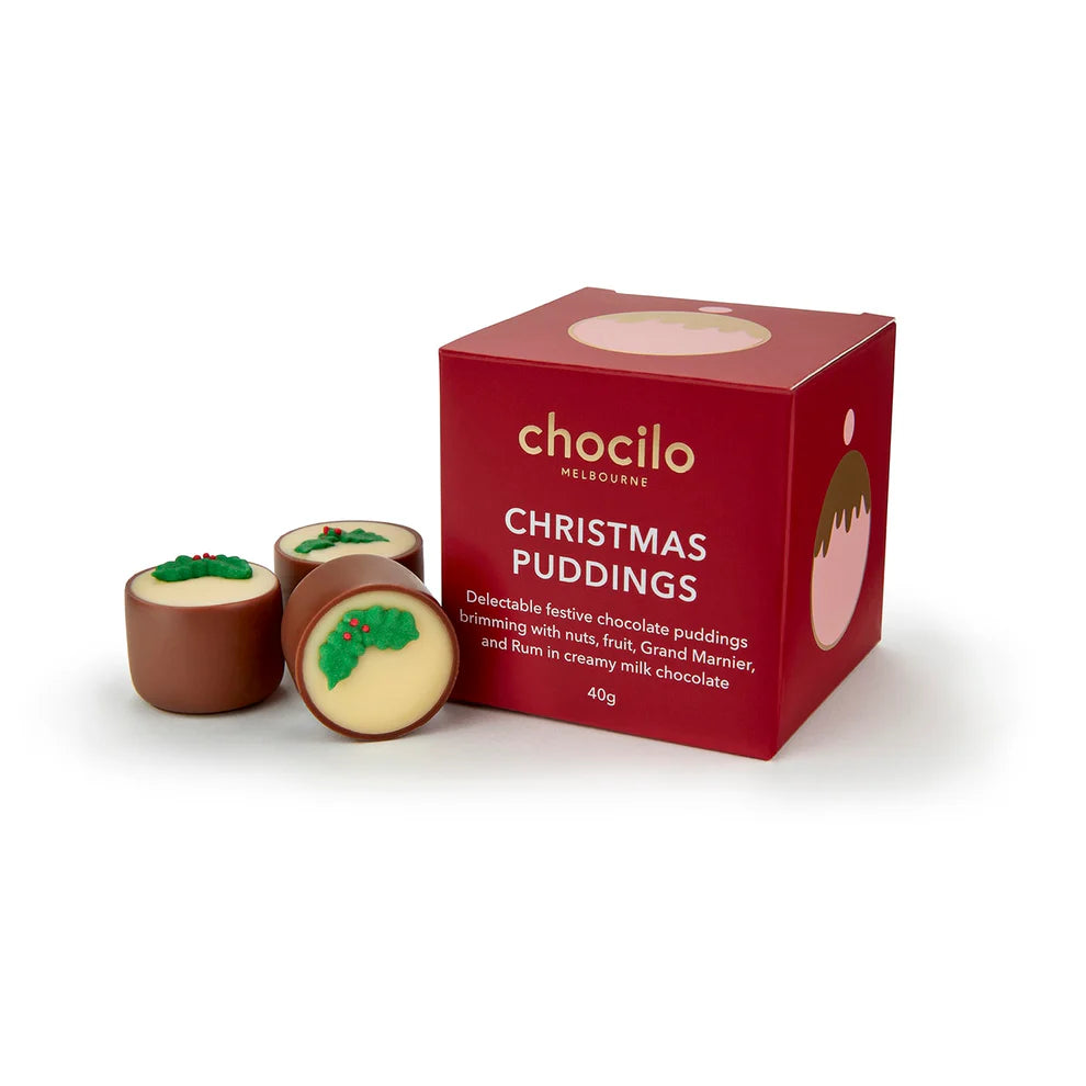 Christmas Plum Pudding Milk Chocolates Gift Cube
