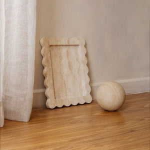 
            
                Load image into Gallery viewer, CoTheory Palazzo Large Scalloped Tray Beige Travertine
            
        