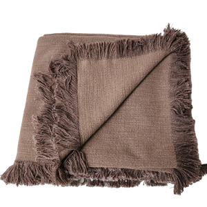 Millard Heavy Weight French Linen Massive Throw  - Champêtre Chocolate Brown