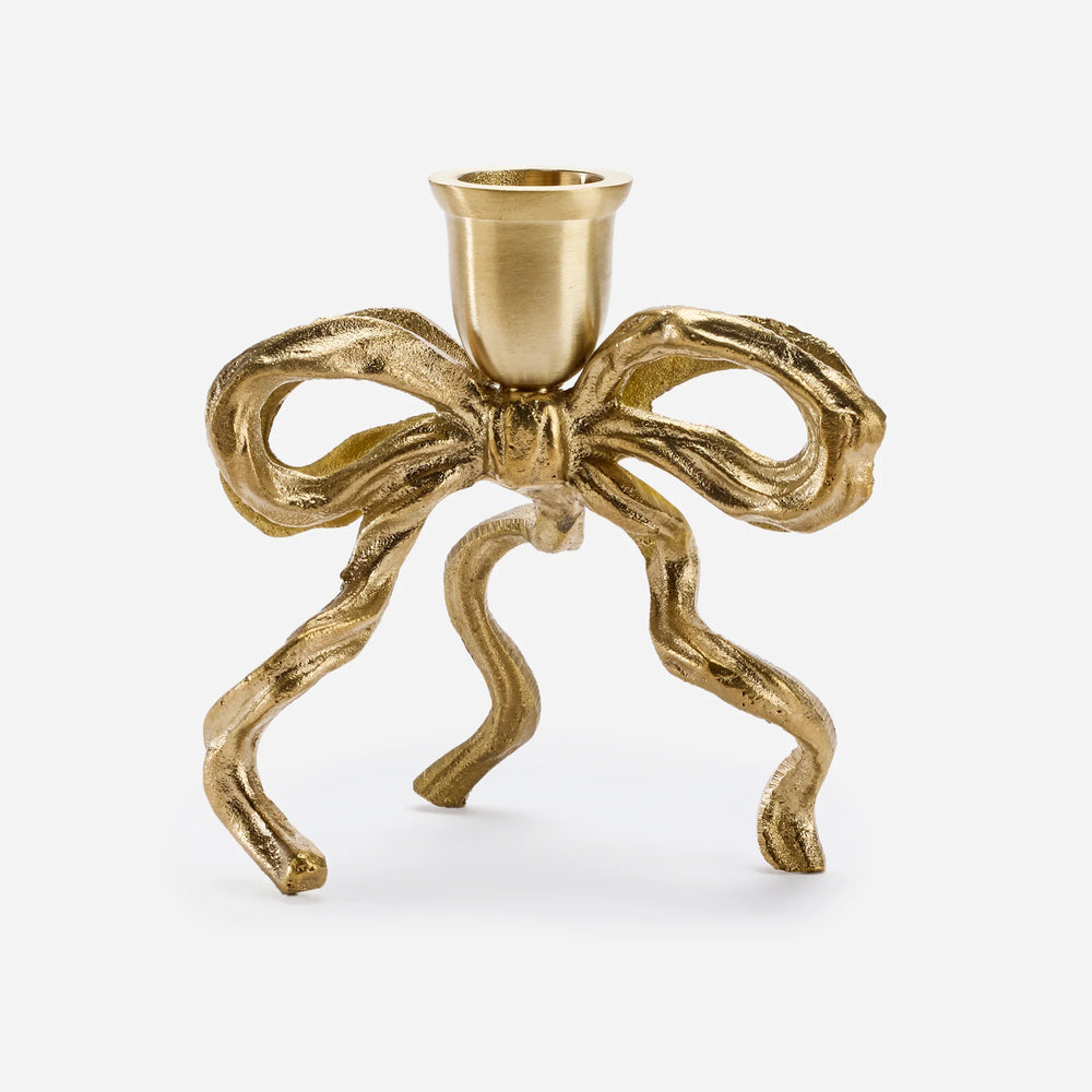 Brass Bow Candle Holder
