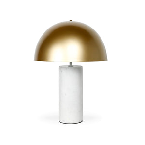 Mila Table Lamp – White Marble – Gold Shade