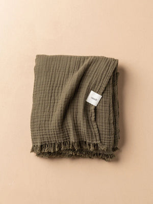 Enes Throw | Dark Olive