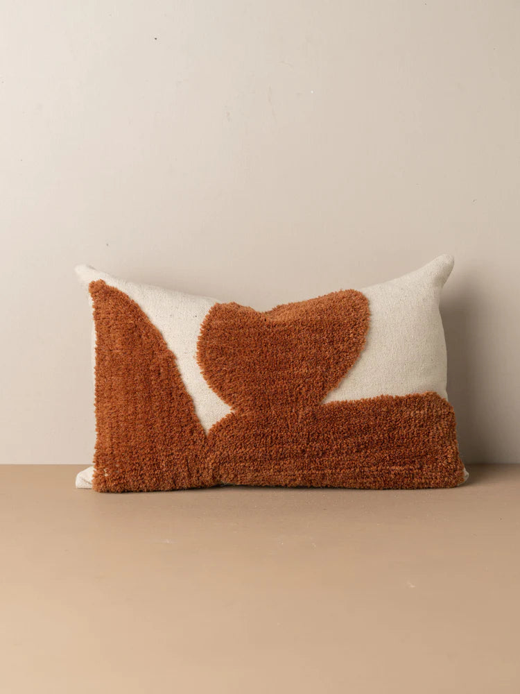 SAARDE Abstract Lumbar Cushion - Terracotta