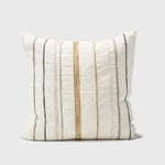 Moro Linen Cushion - White with Multicoloured Stitching