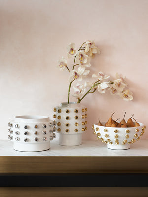 
            
                Load image into Gallery viewer, GREG NATALIE DEBBIE BOWL WHITE &amp;amp; GOLD
            
        