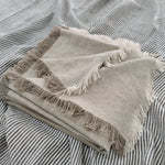 Riviera Heavy Weight Texture French Linen Fringed Edge Massive Throw Bedcover