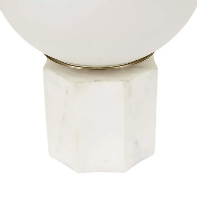 Easton Globe Table Lamp - White Marble