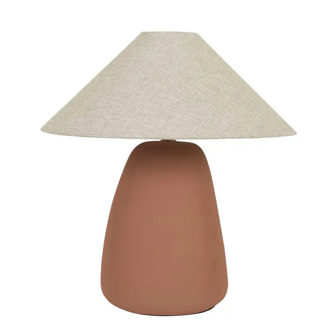 Lorne Pebble Table Lamp - Terracotta - Oat