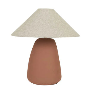 Lorne Pebble Table Lamp - Terracotta - Oat