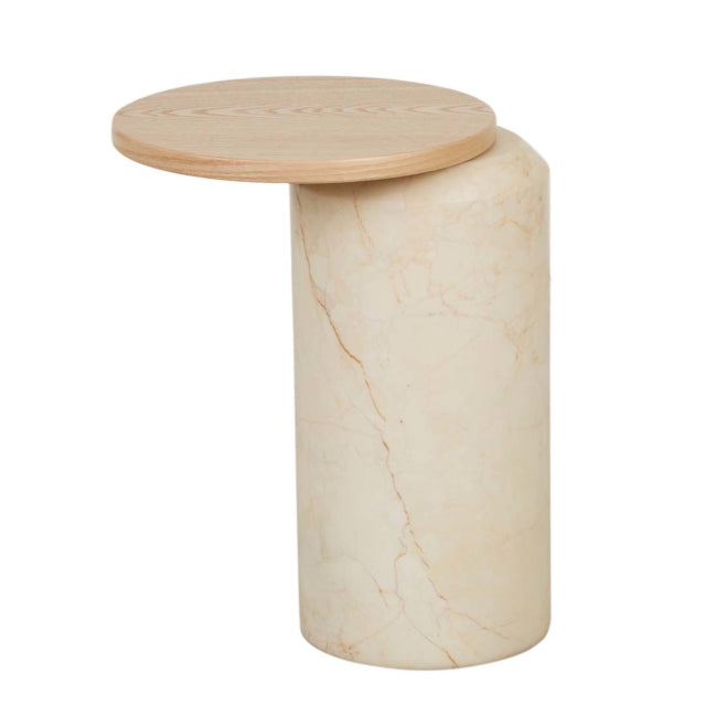 
            
                Load image into Gallery viewer, Pablo Marble Side Table - Natural Ash - Natural Brown Vein Marble
            
        