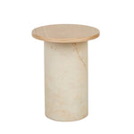 Pablo Marble Side Table - Natural Ash - Natural Brown Vein Marble