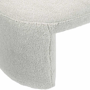 BENCH OTTOMAN TAUPE SHEARLING