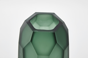Radiant Vase Etched Emerald Tall