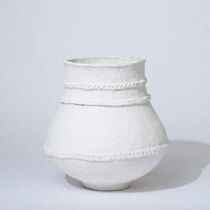 COTTON MACHE ROPE VESSEL MOONLIGHT