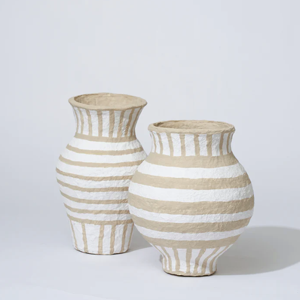 COTTON MACHE BELLY VESSEL HONEY STRIPE