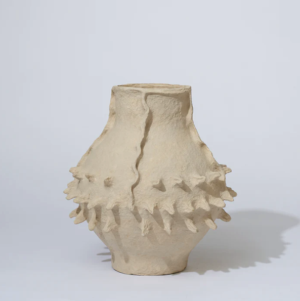 COTTON MACHE SEEDPOD VESSEL HONEY