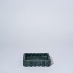 MARBLE RECTANGLE RIBBED CATCHALL EMERALD