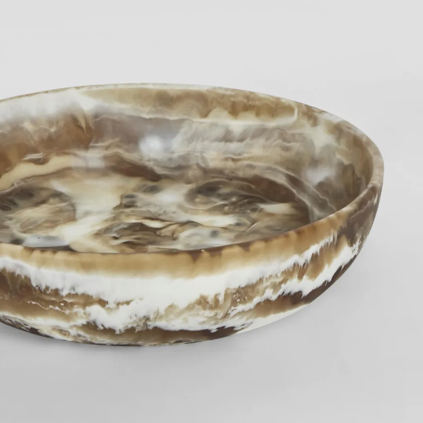 HALO SWIRL RESIN SERVING BOWL LARGE LATTE