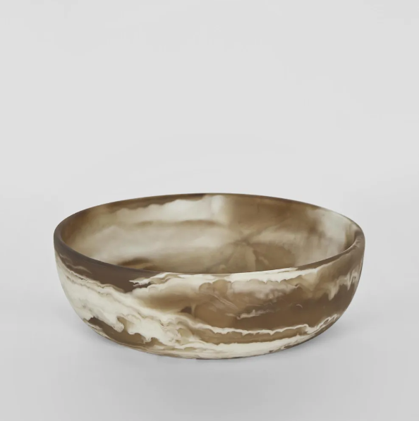 HALO SWIRL RESIN SERVING BOWL MEDIUM LATTE