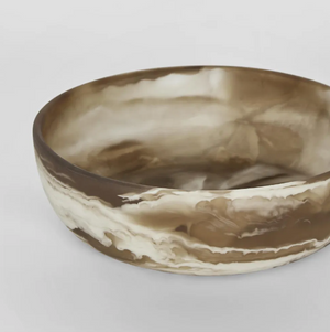 HALO SWIRL RESIN SERVING BOWL MEDIUM LATTE