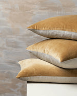 Linen/Velvet Cushion Square | Nutmeg