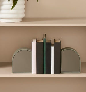 Archie Bookends Pair - Olive