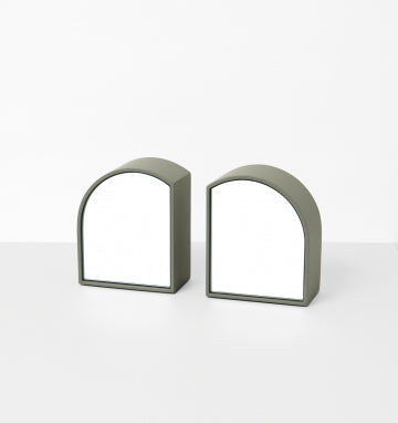Archie Bookends Pair - Olive