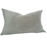 Fontainebleau Cotton Velvet & French Linen Two Sided Feather Filled Cushion - Moss Green