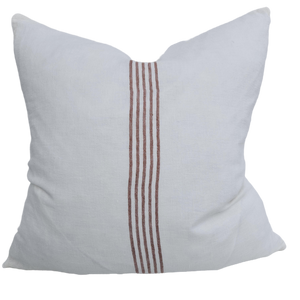 Casa Texture Pure French Linen Cushion - Serape Striped Clay