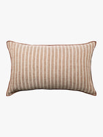 Ava Toffee Stripe Pure Linen Rectangle Cushion