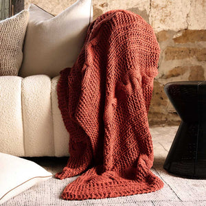 Heirloom Handwoven Throw - Rust