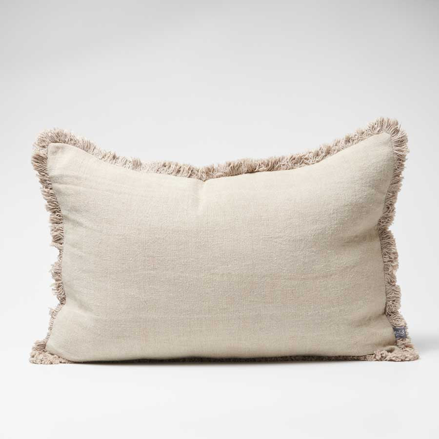 Luca Boho Linen Cushion - Natural 40x60cm