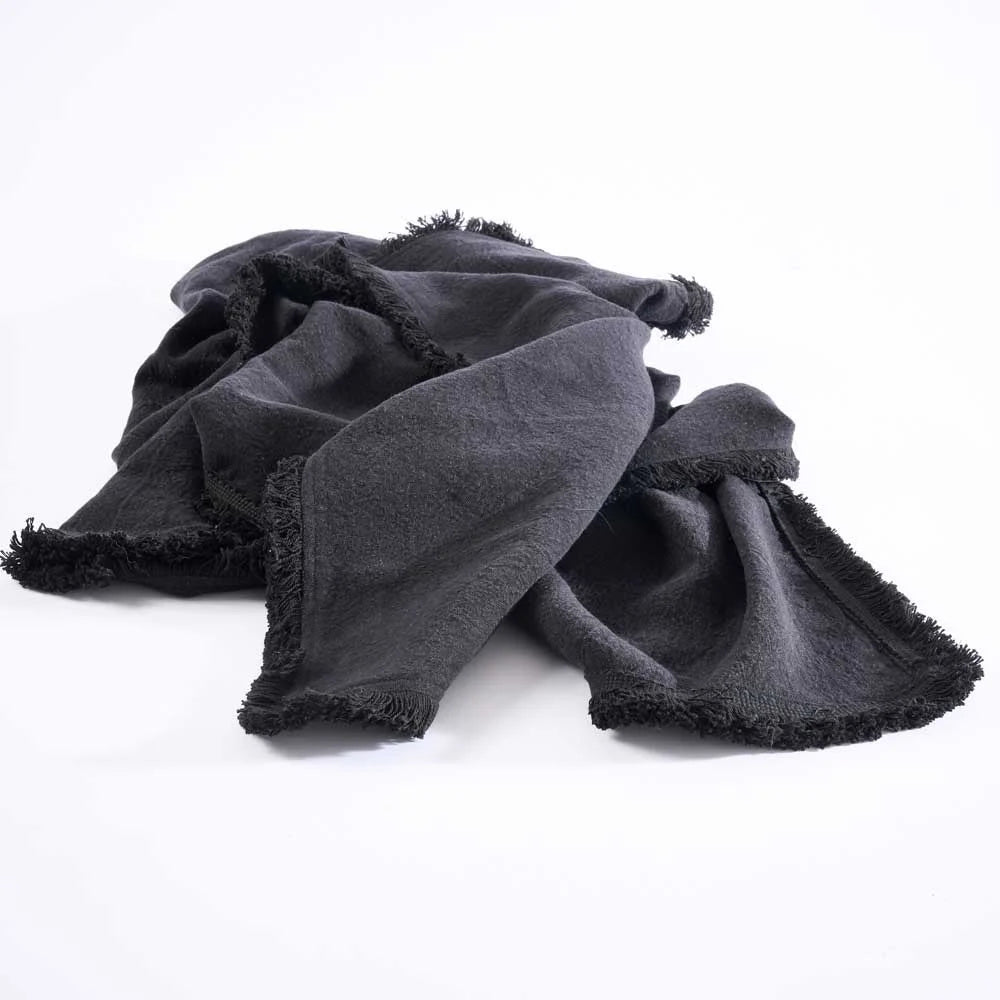 Luca® Boho Linen Throw - Black