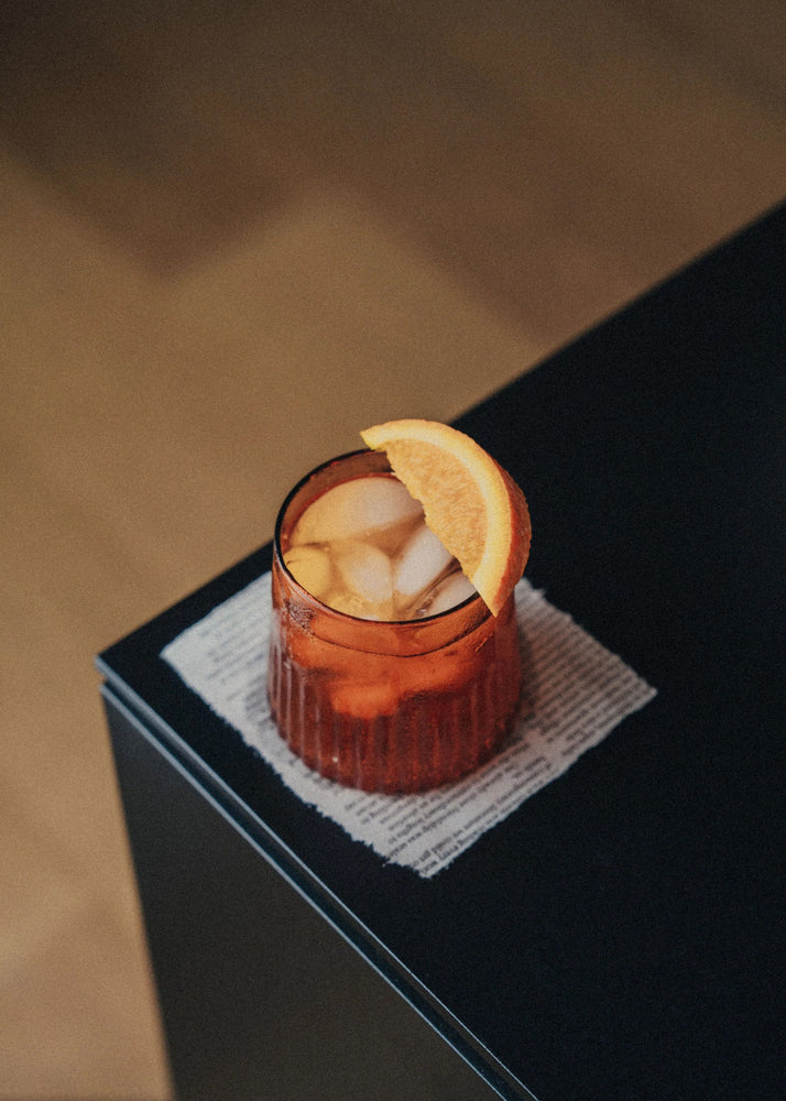 Kairos Medium Water Glass | Dark Amber | Set of 4