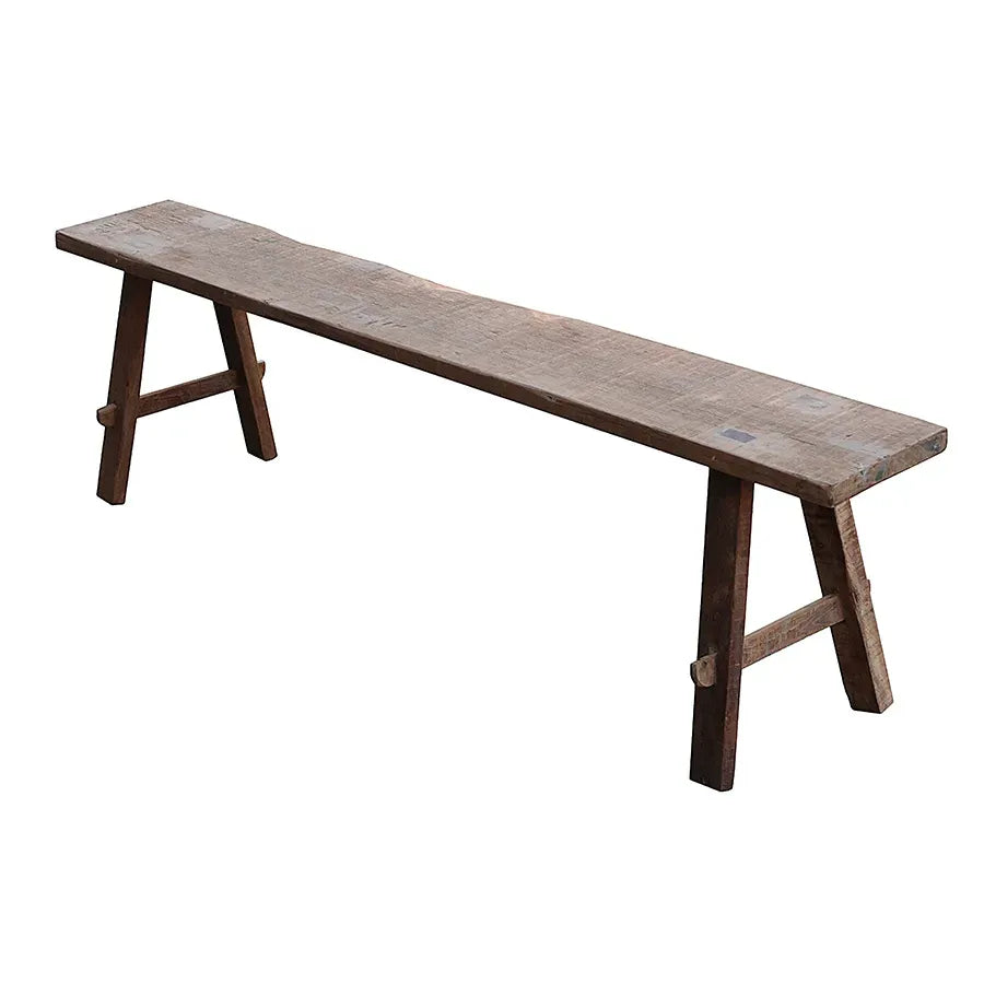 Long timber vintage Bench Natural