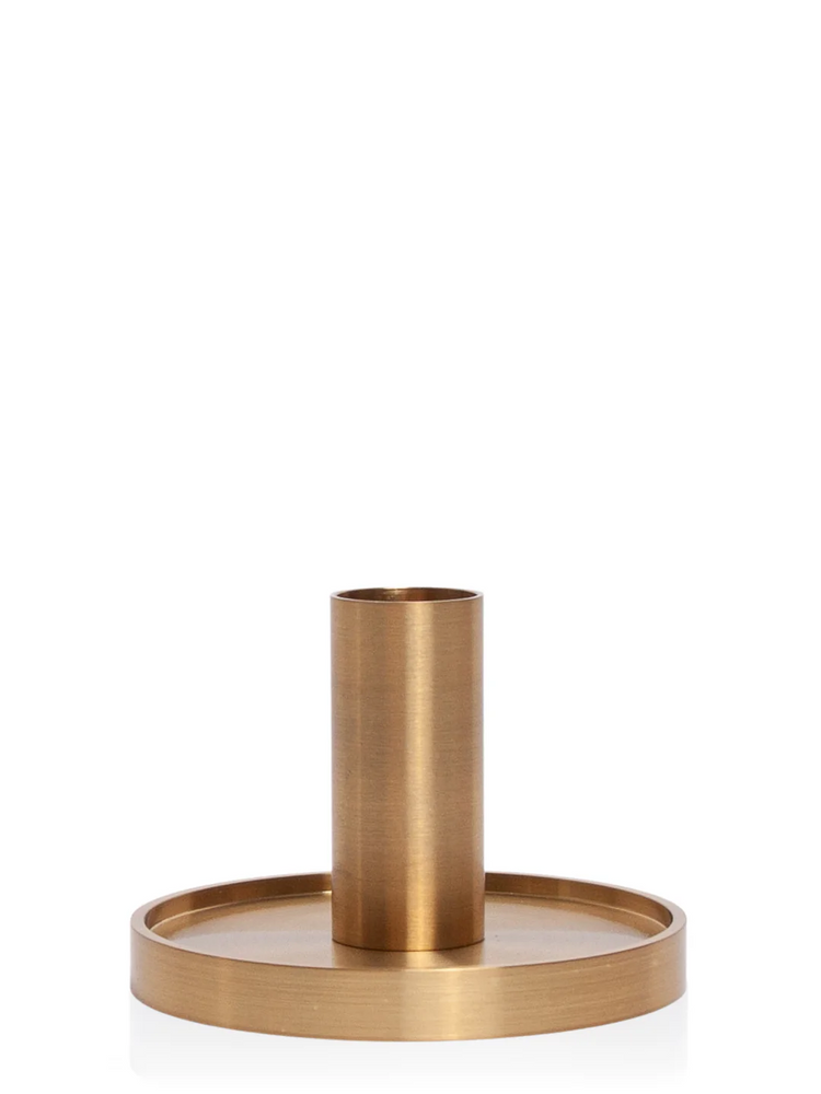 Gold Metal Candle Holder - Medium