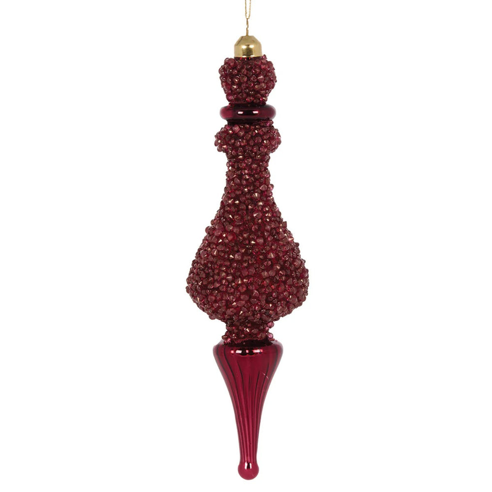 EXQUISITE BEADED BURGUNDY FINIAL