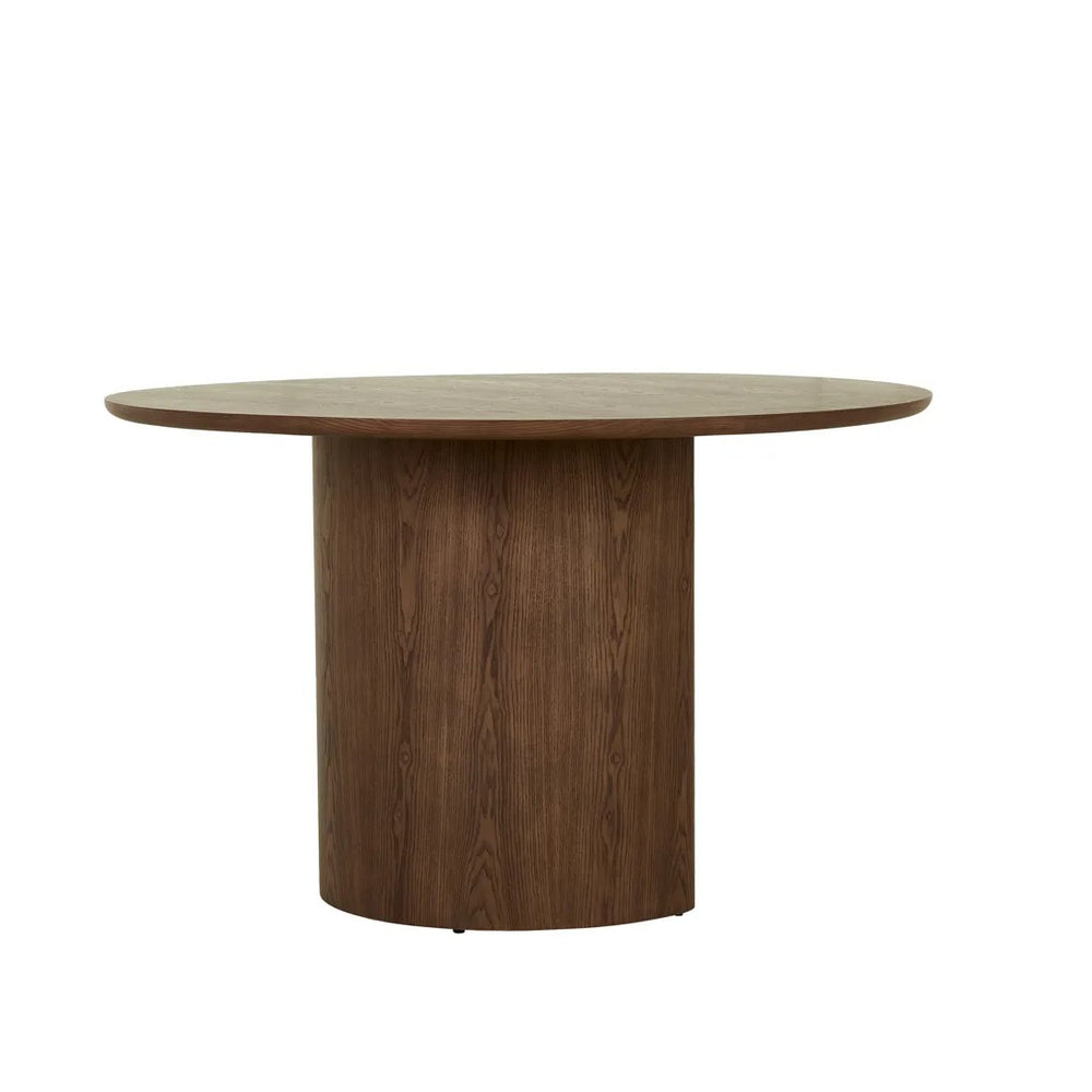 Helio Round Dining Table - Smoked Ash - Matt Rouge Marble – Ikos Home ...