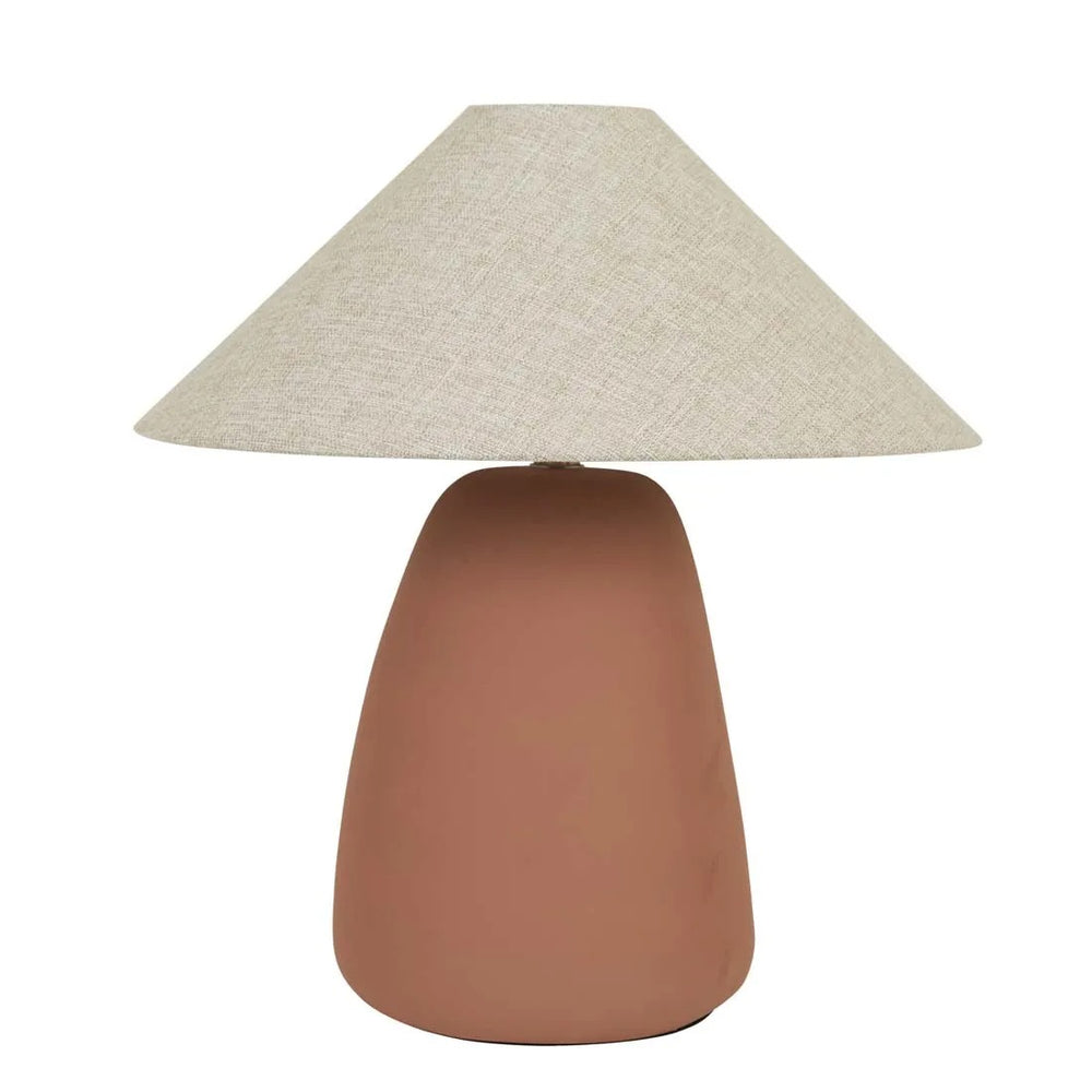 Lorne Pebble Table Lamp - Terracotta - Oat