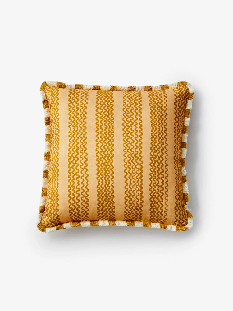 Mini Wave Caramel Linen Cushion