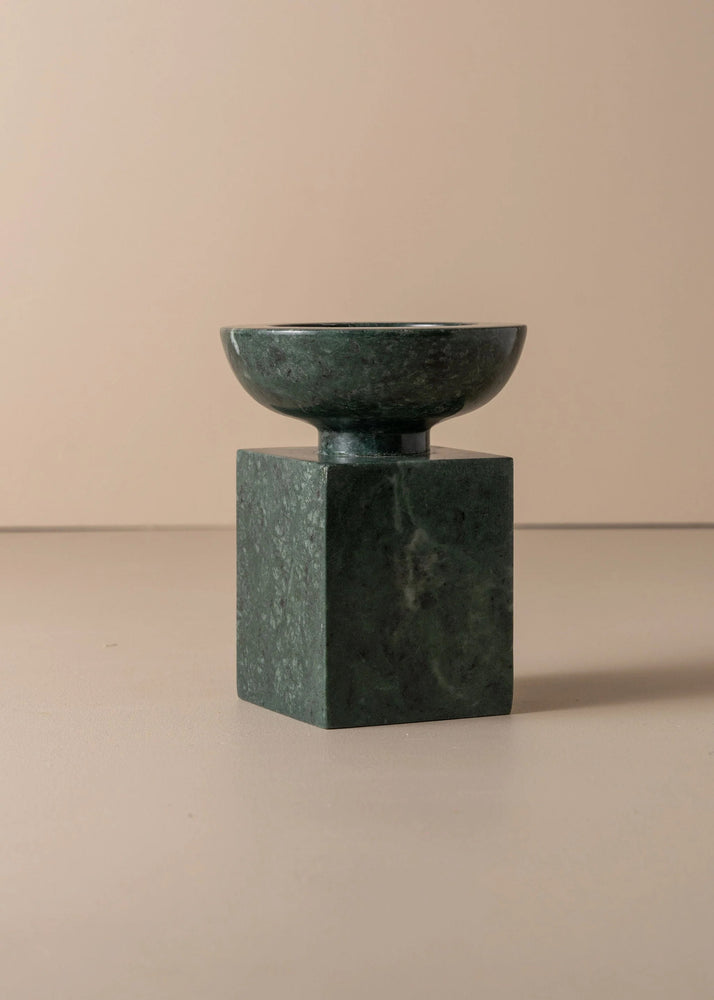 Opus Small Marble Candle Holder | Green