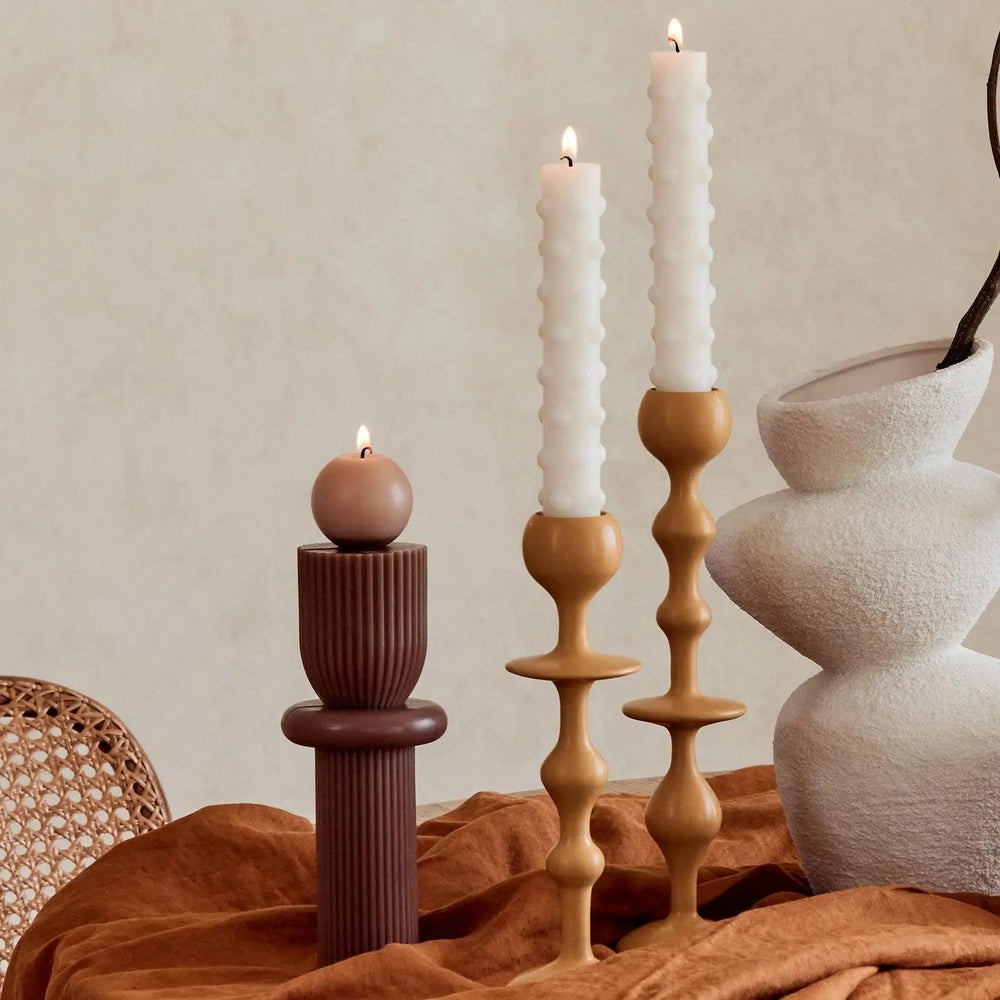 INFINITY CANDLE HOLDER - MUSTARD MEDIUM