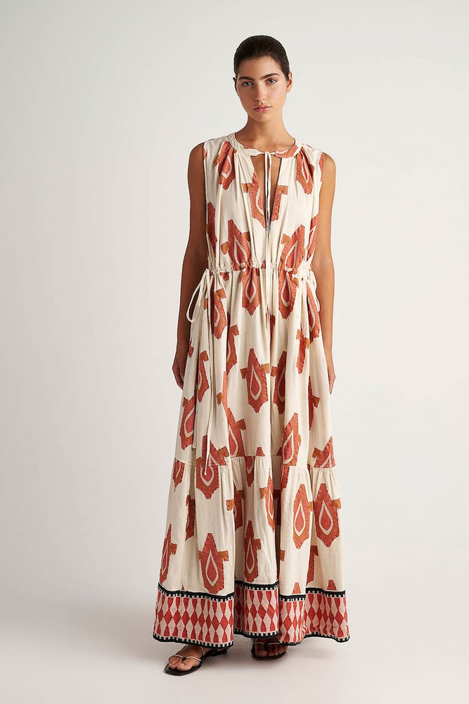 Pearl and Caviar Muses Maxi Dress Saffron