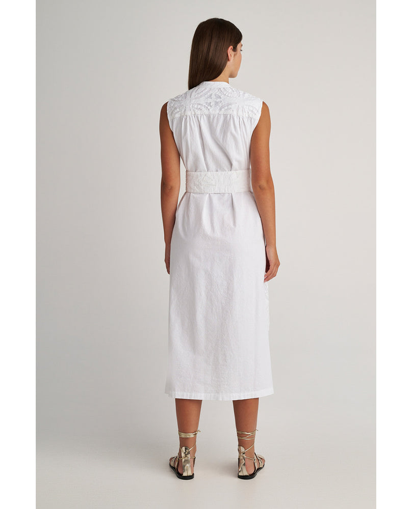 Pearl & Caviar White Midi Dress